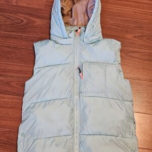 H&M Teal Hooded Puffer Vest
